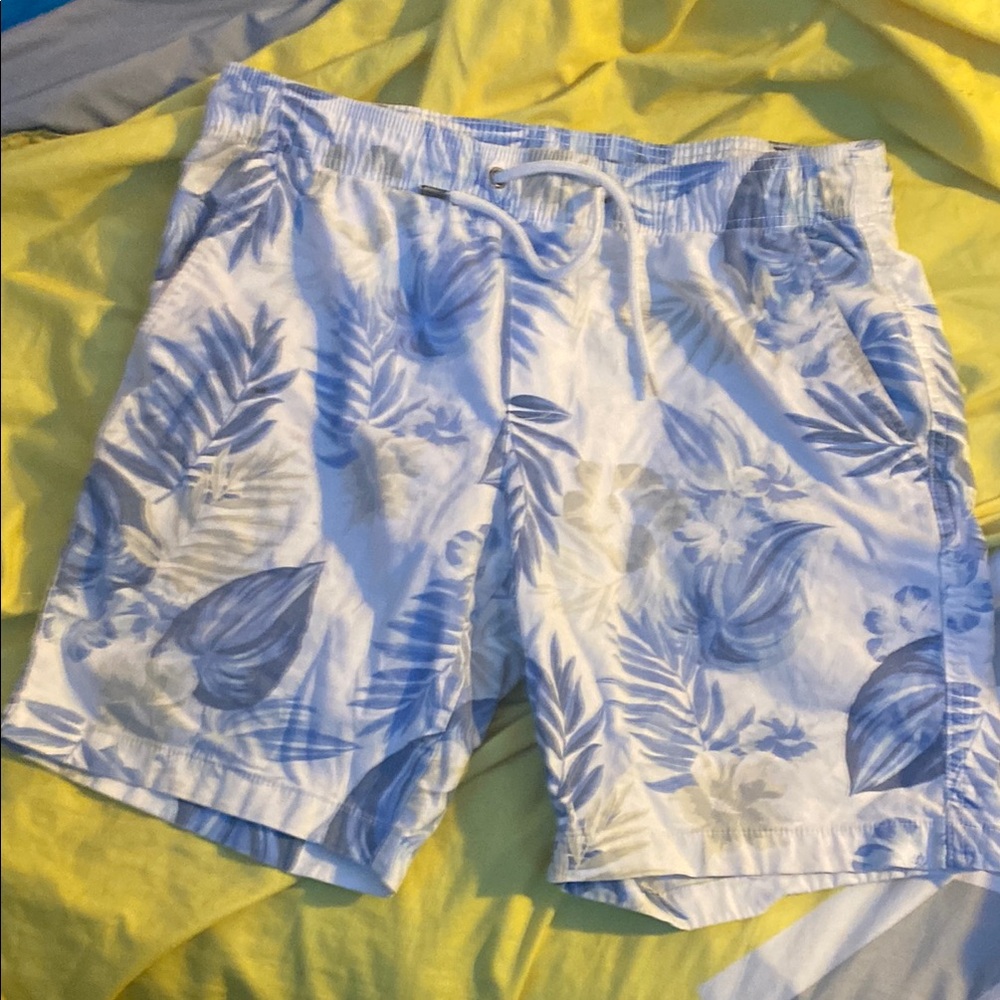 Blue and White Cargo Shorts
